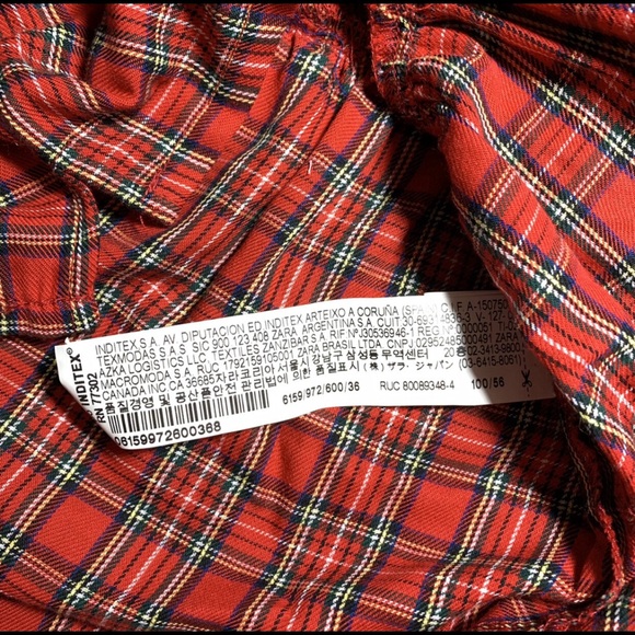 NWT Zara Red Scotch Plaid Babydoll Top Size 2-3 Years - Picture 8 of 9